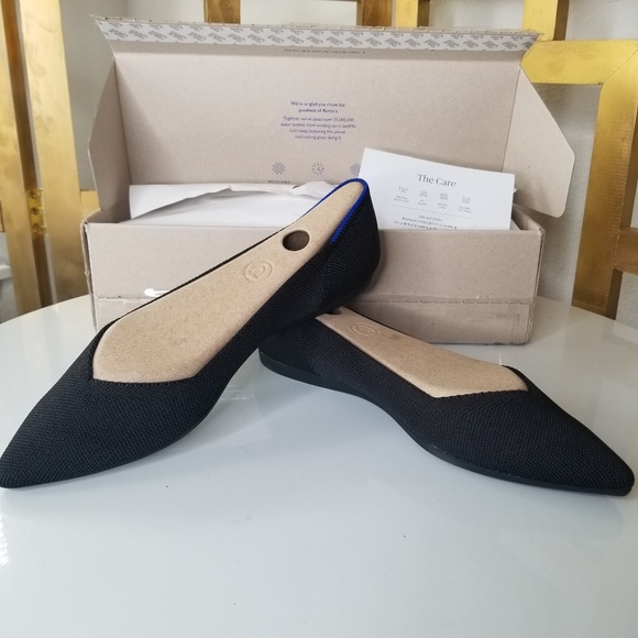 Rothy's Shoes - Rothys Black The Point Flat Washable Shoe New 9